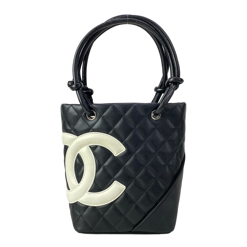 Chanel Cambon Line Small Tote Bag A25166 Black White